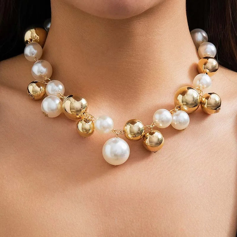 Exaggerated Metal Big Ball Pearls