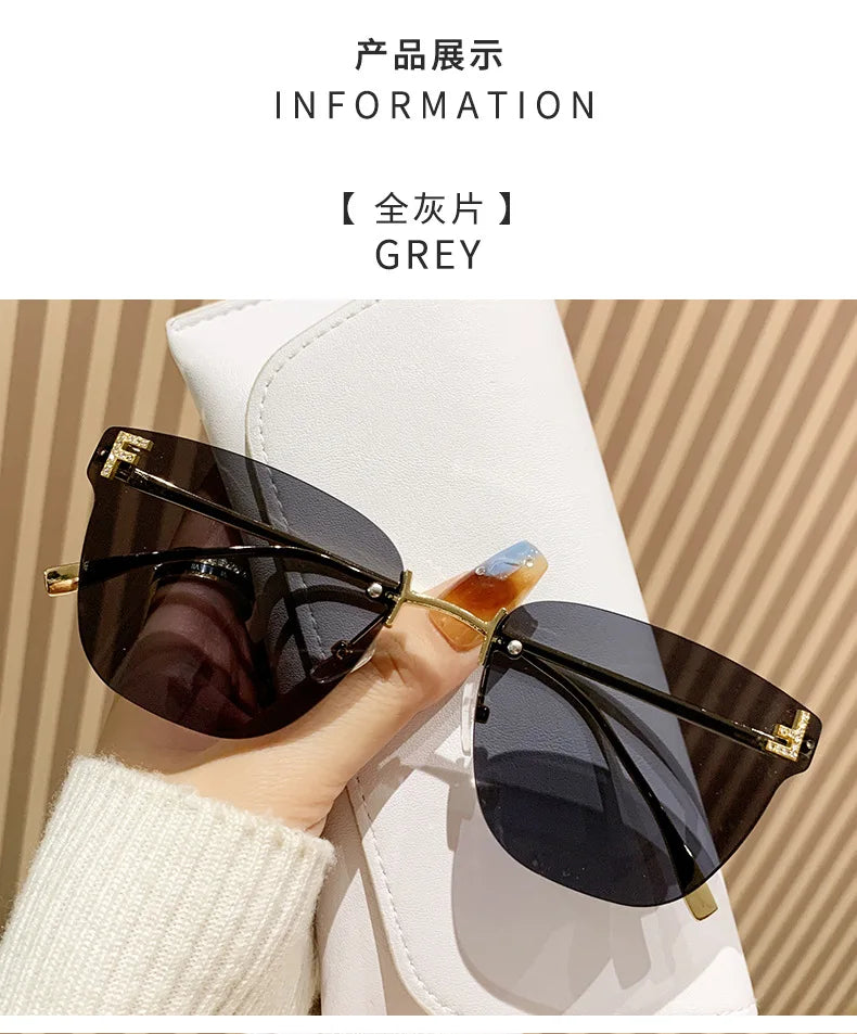 frameless square sunglasses