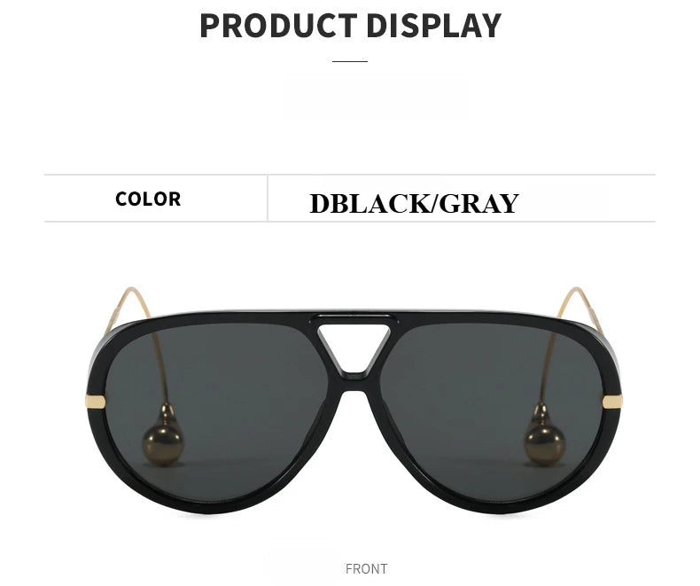 Luxury Brand Designer Oversized Pilot Sunglasses