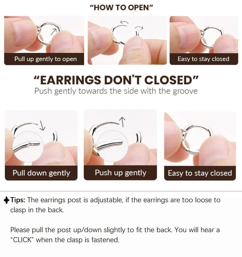 Original 925 Silver Sterling Hoops Luxury Earrings