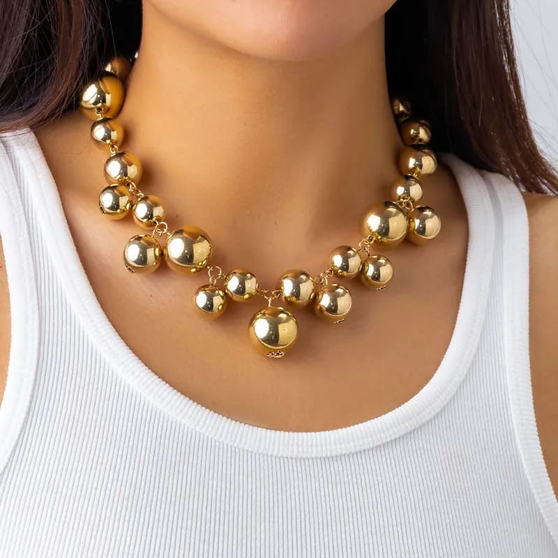 Exaggerated Metal Big Ball Pearls