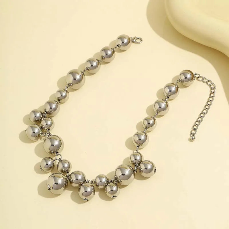 Exaggerated Metal Big Ball Pearls