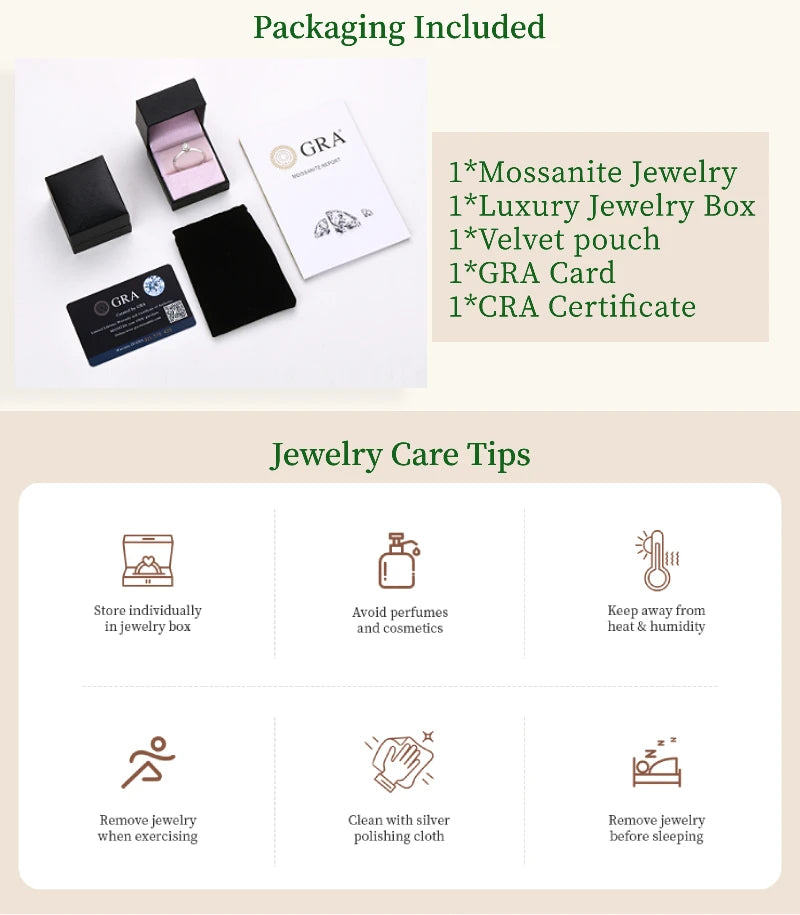 Moissanite Solitaire Ring Silver