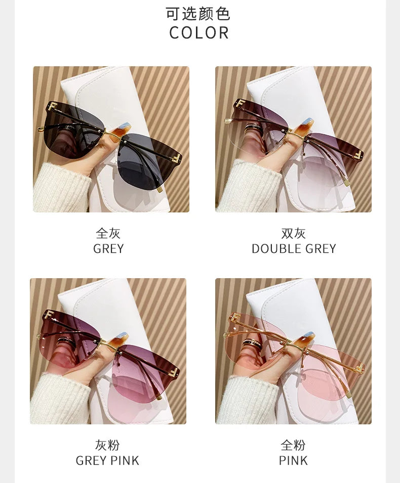 frameless square sunglasses