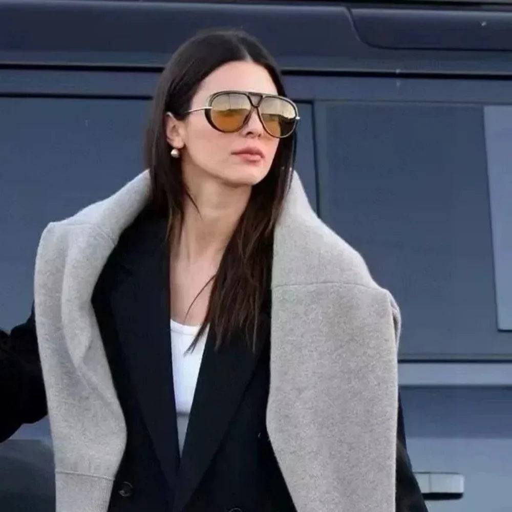 Luxury Brand Designer Oversized Pilot Sunglasses