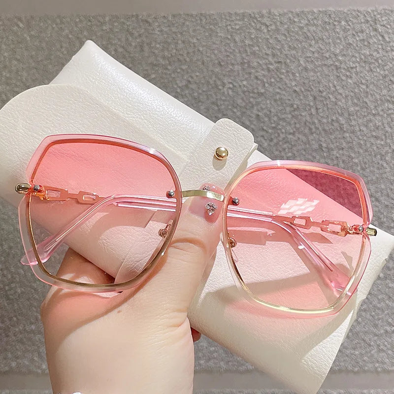 Diamond Decoration Frameless Fashion Sunglasses