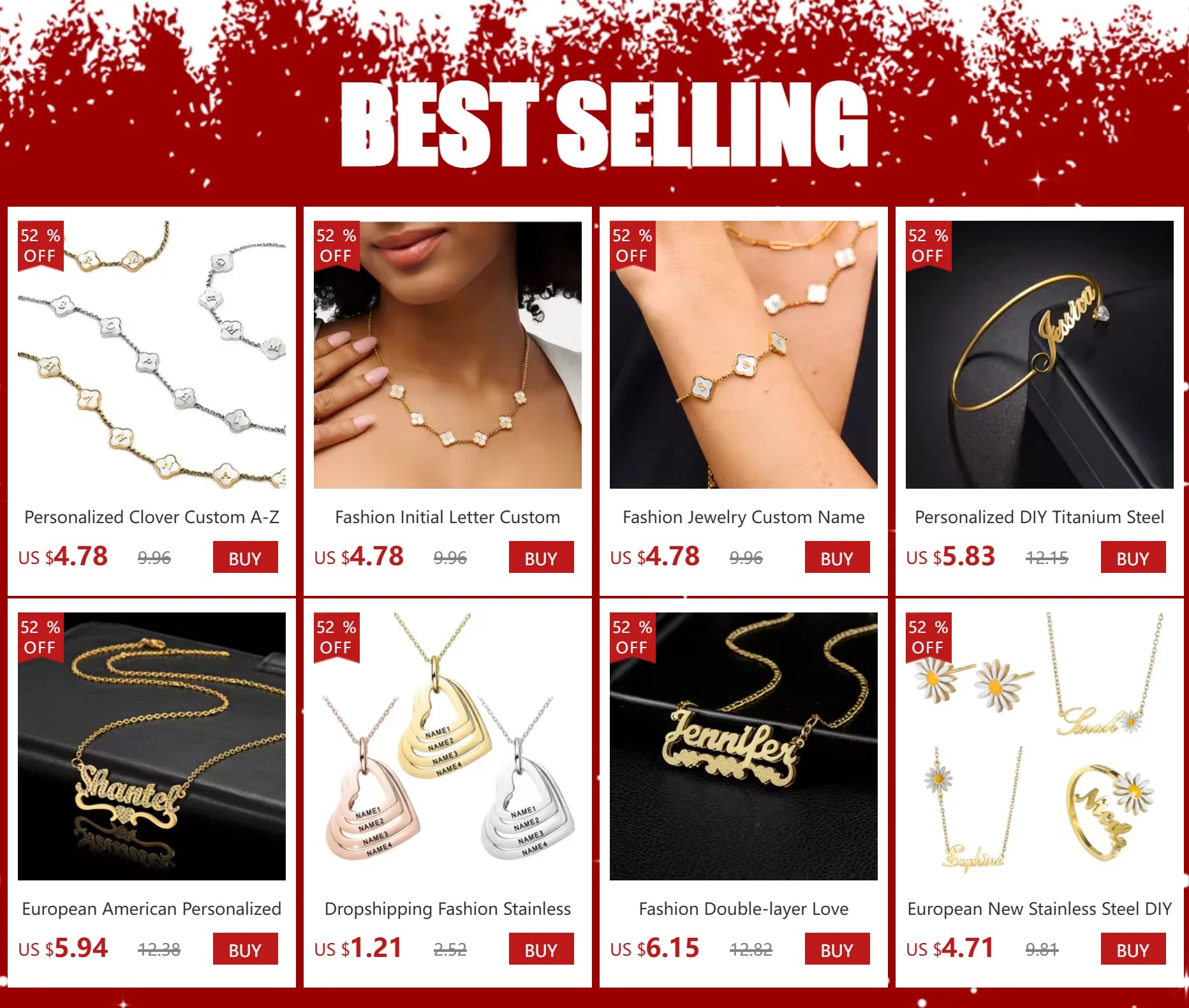 Stainless Steel Custom English Name Necklace