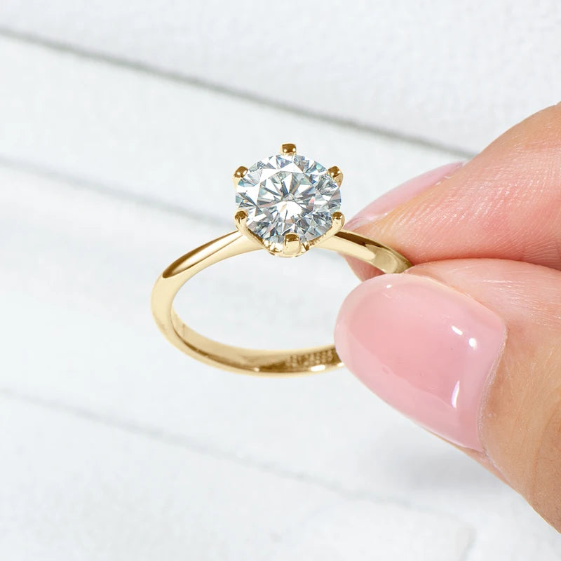 Moissanite Solitaire Ring Silver