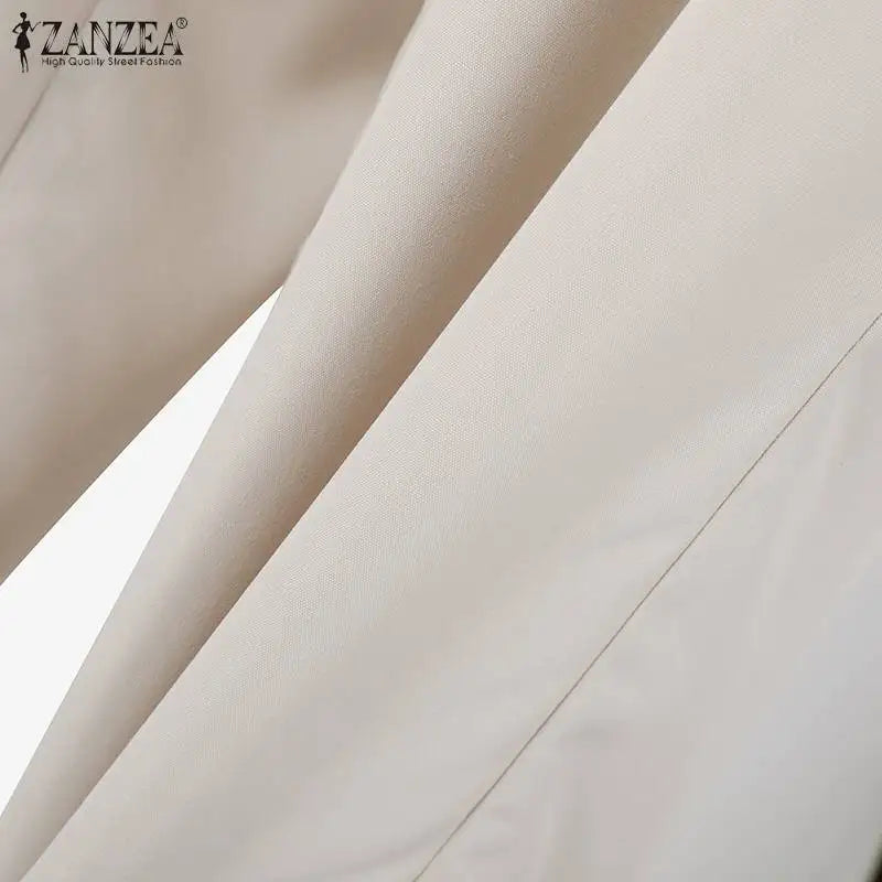 ZANZEA Wide Leg Trouser Solid Pant Sets