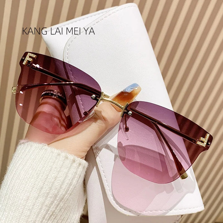 frameless square sunglasses