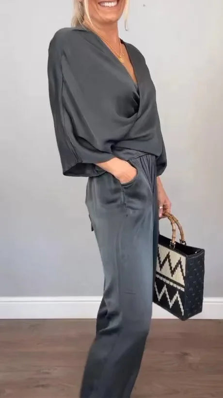 Fashion Suit Women's Summer Solid Knotted Sets