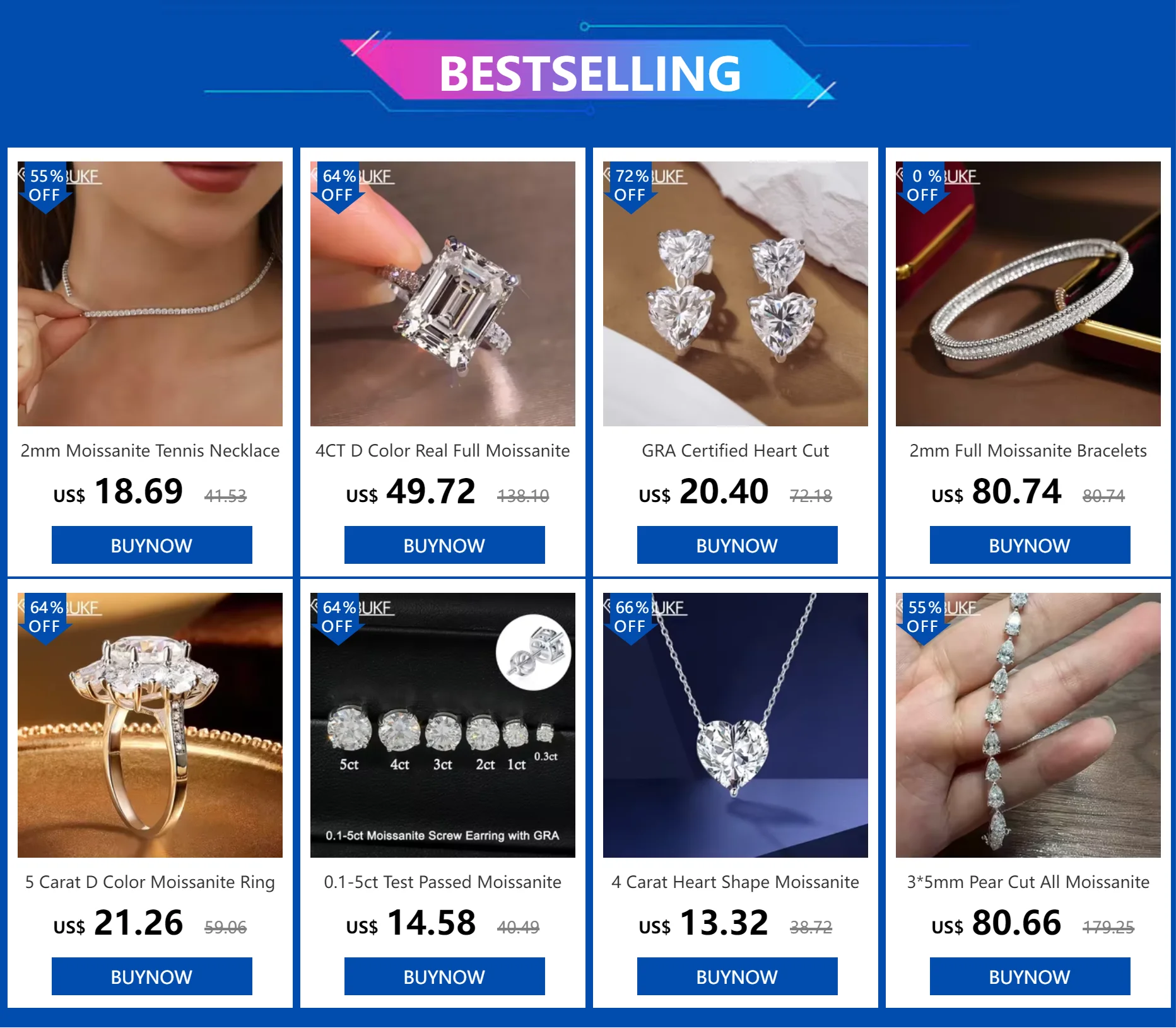 Luxury Full Moissanite Drop Earrings