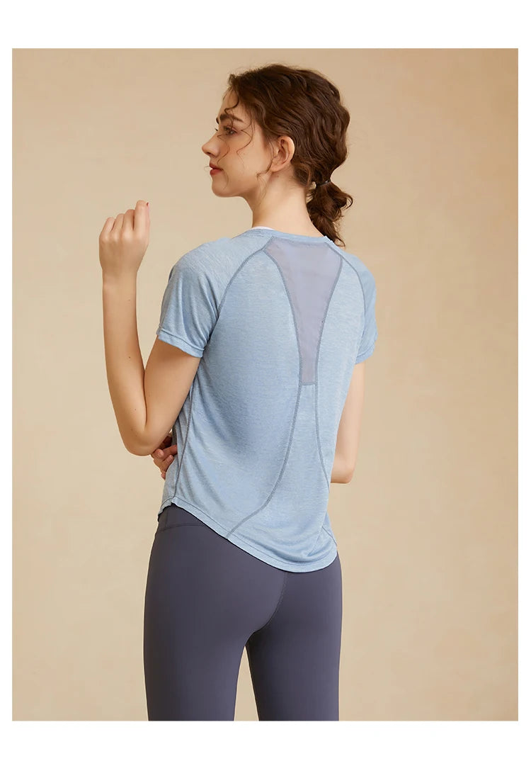 Back Mesh Stitching Breathable Sport Shirts