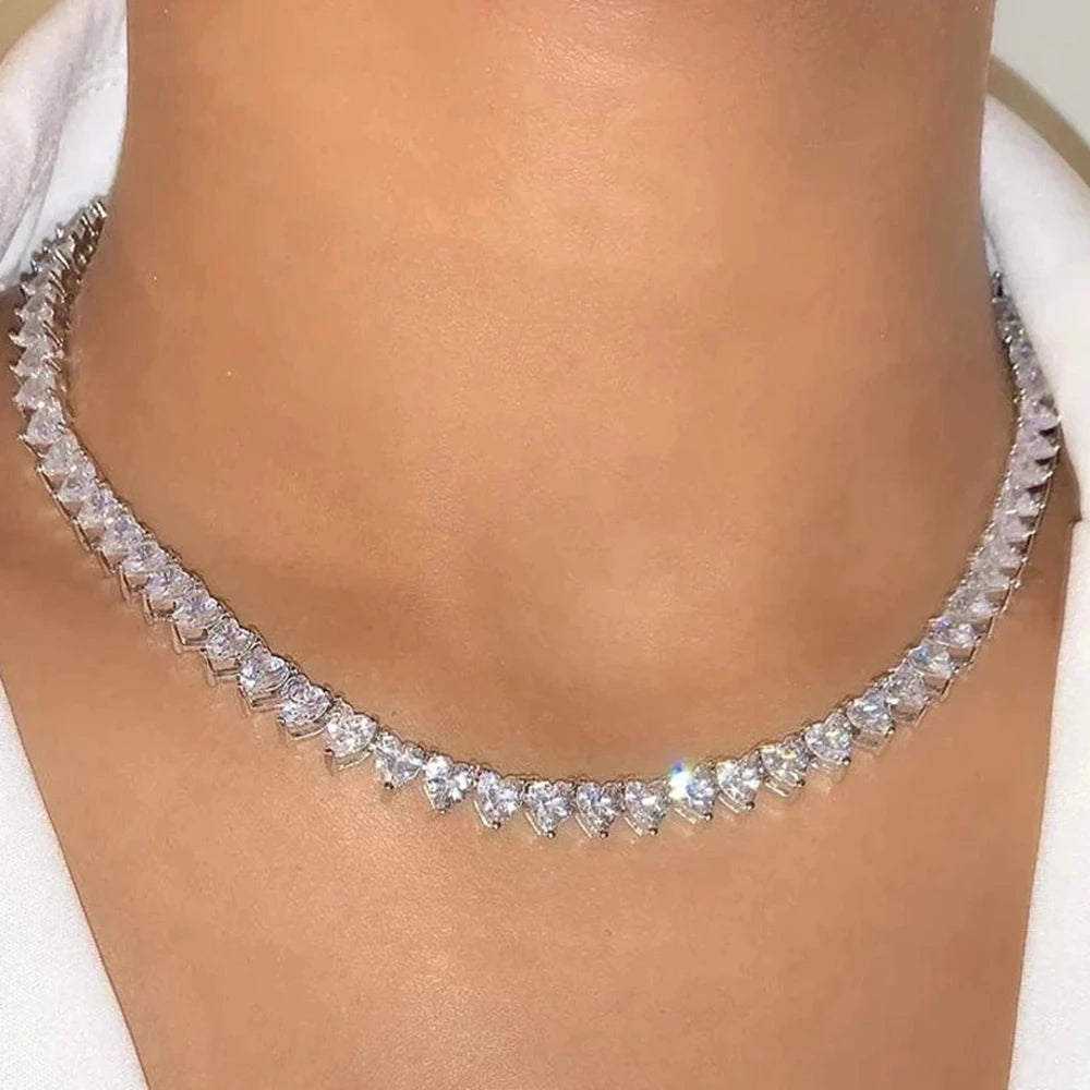 Crystal Tennis Chain Necklace