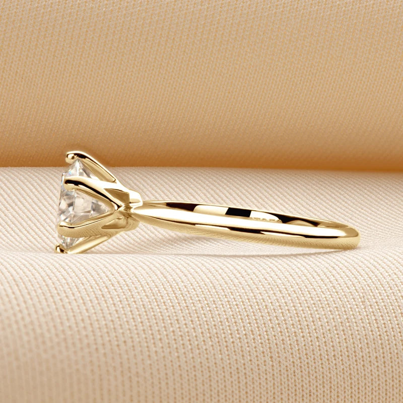 Moissanite Solitaire Ring Silver