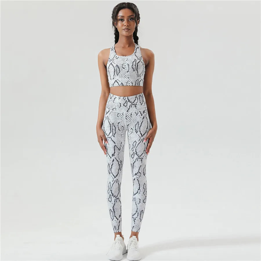QK Snake Skin Sport Set Women Gym Outfit