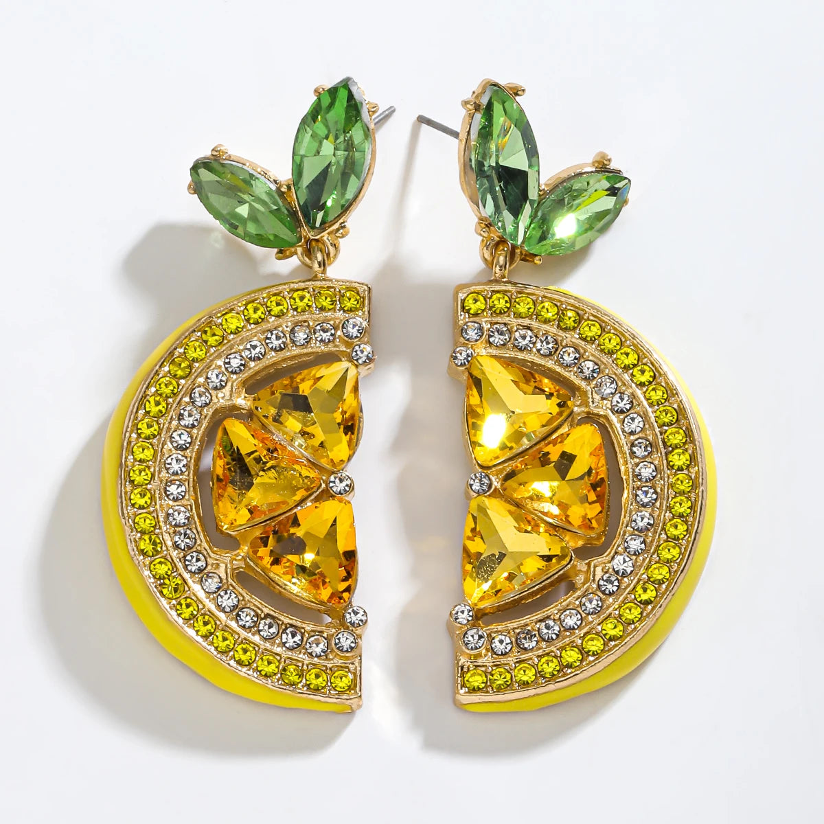 Fashion Bling Pineapple Lemon Dangle Earrings