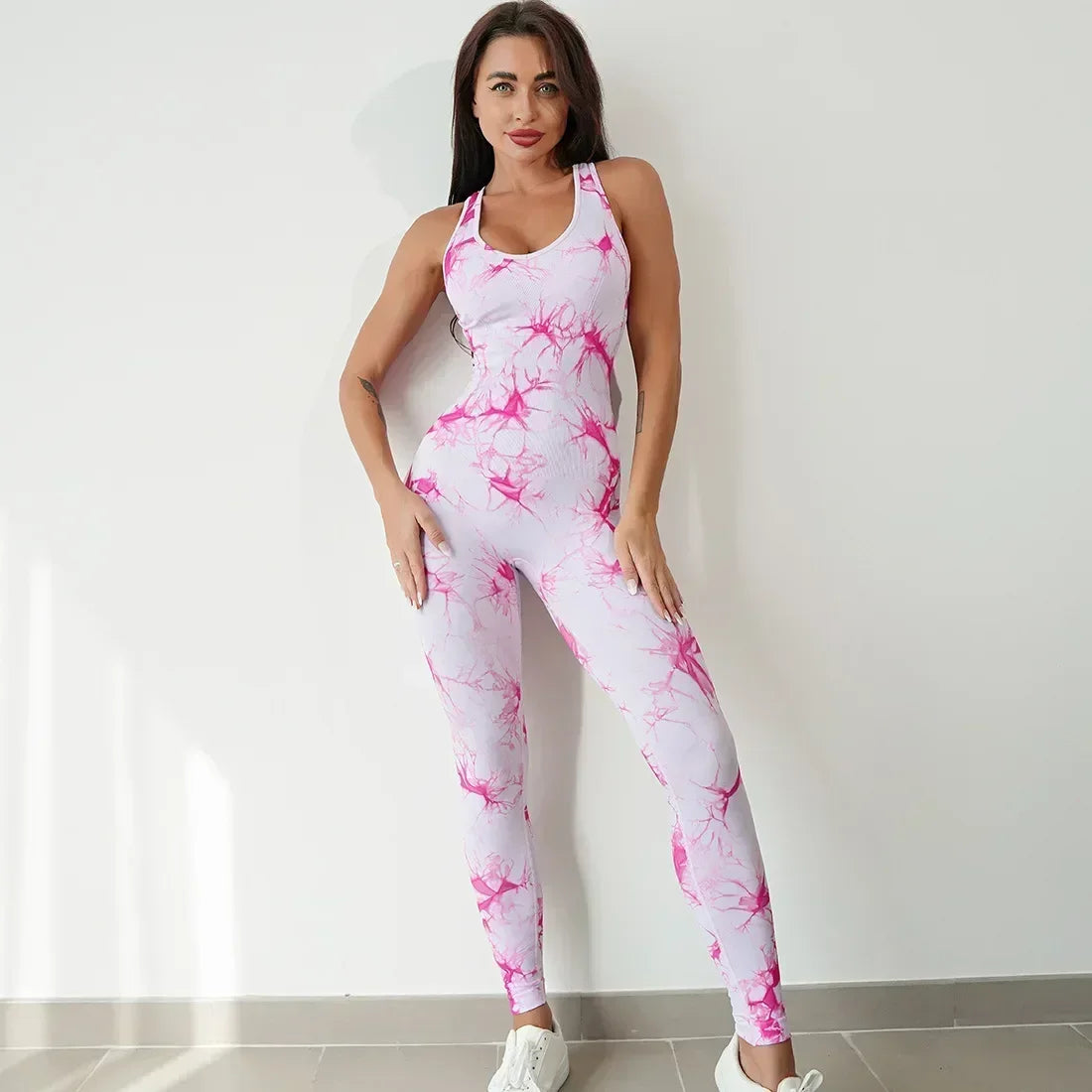 Seamless Tie-Dyed Yoga Jumpsuits