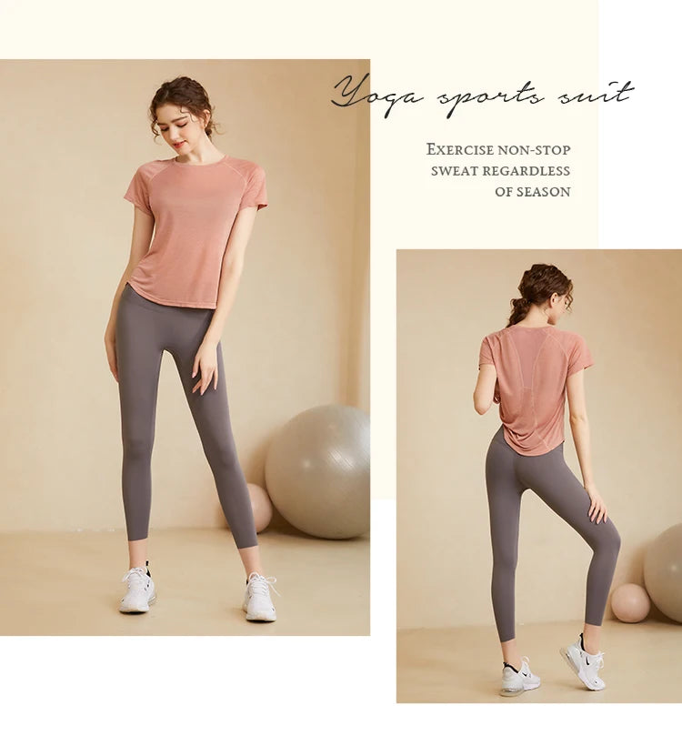 Back Mesh Stitching Breathable Sport Shirts