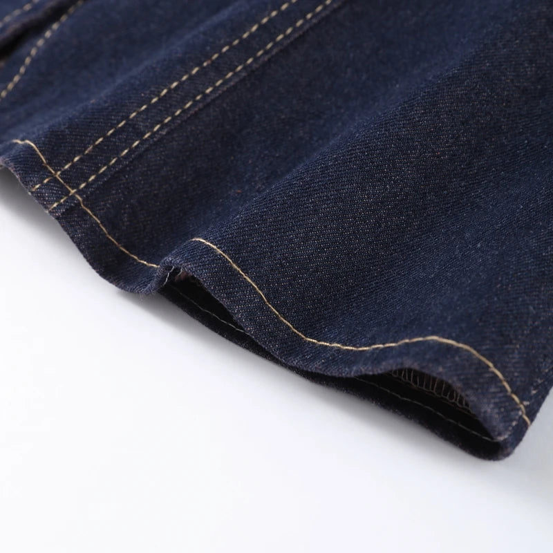 Denim Square Collar Vest Jeans Set