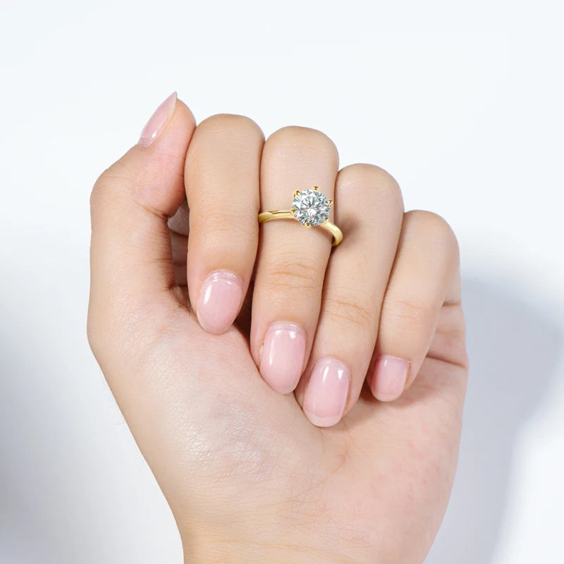 Moissanite Solitaire Ring Silver