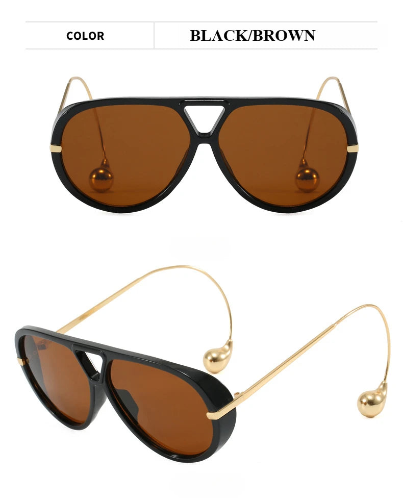 Luxury Brand Designer Oversized Pilot Sunglasses