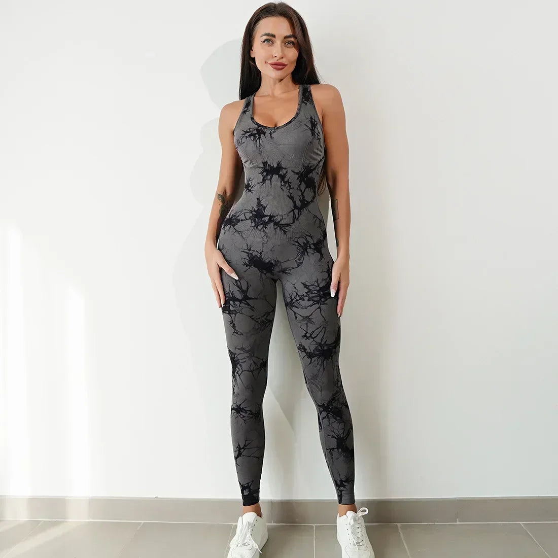 Seamless Tie-Dyed Yoga Jumpsuits
