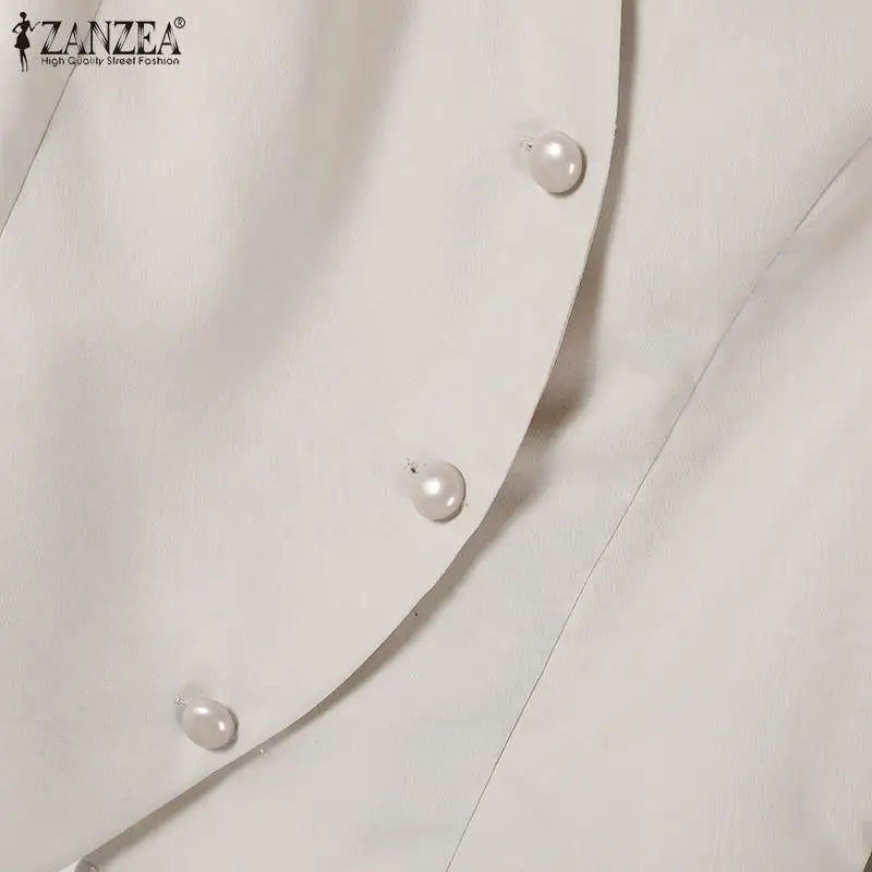 ZANZEA Wide Leg Trouser Solid Pant Sets