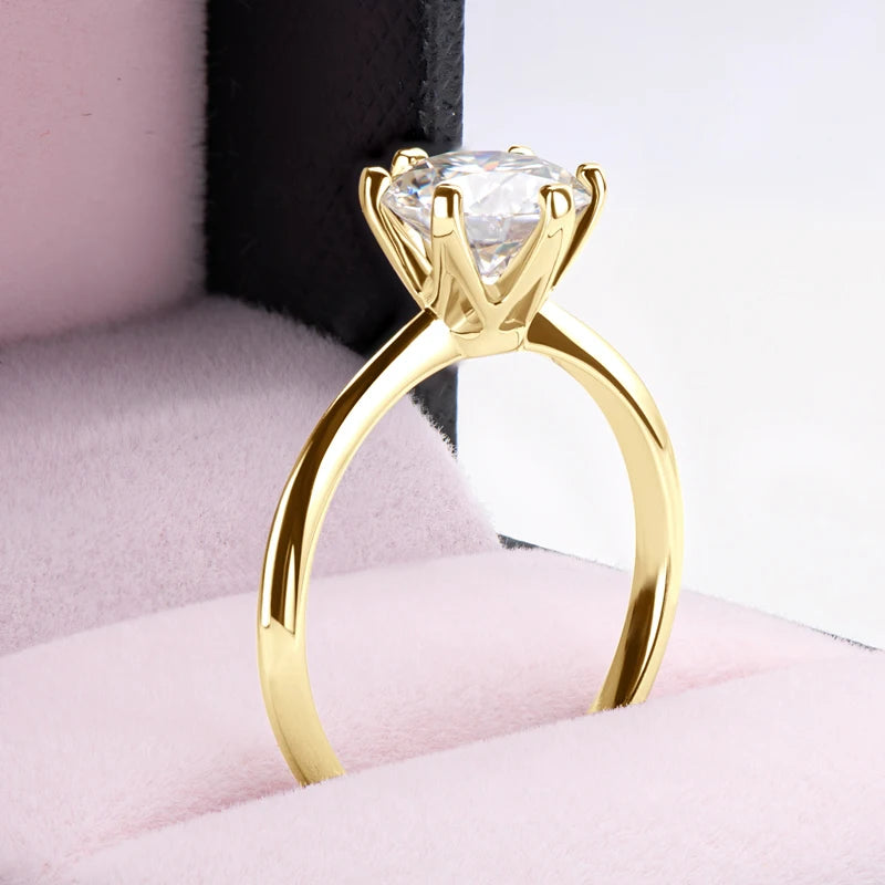 Moissanite Solitaire Ring Silver
