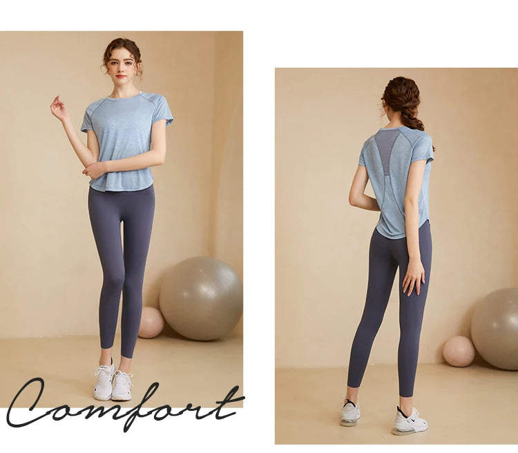 Back Mesh Stitching Breathable Sport Shirts