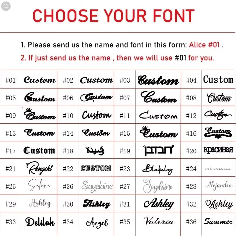 Stainless Steel Custom English Name Necklace