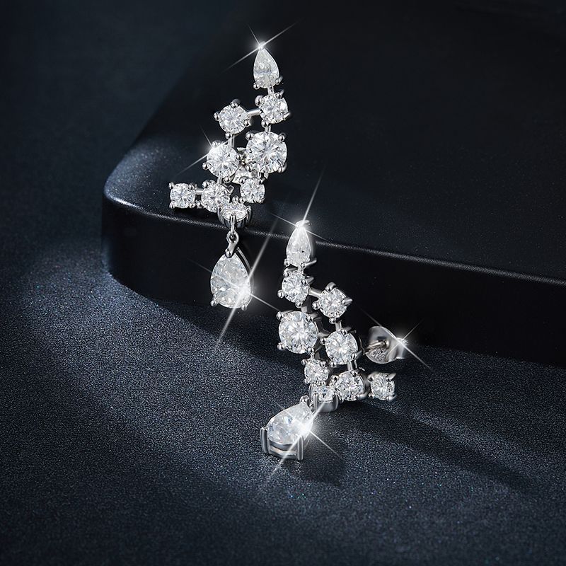 Luxury Full Moissanite Drop Earrings