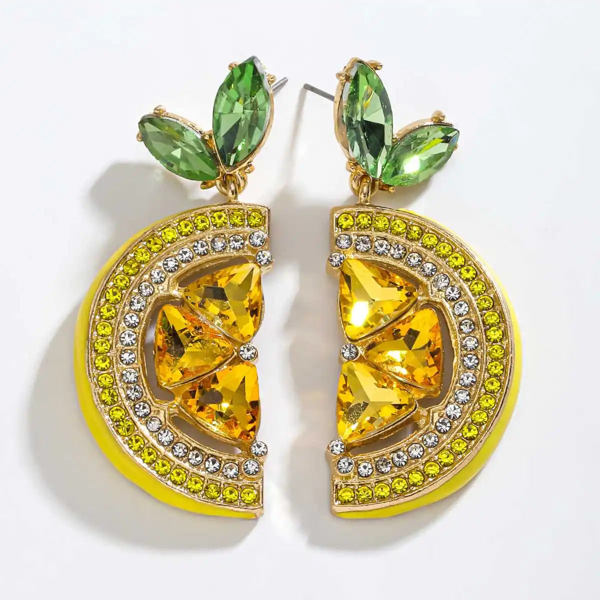 Fashion Bling Pineapple Lemon Dangle Earrings