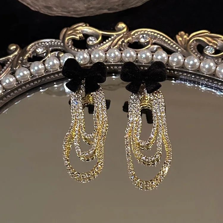 WLP Exquisite Sweet Pink Rhinestone Bow Tassel