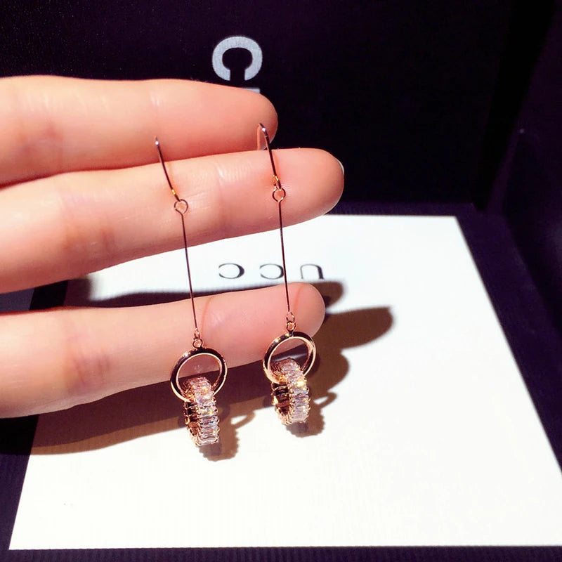 Micro Inlaid Round Zircon Earring