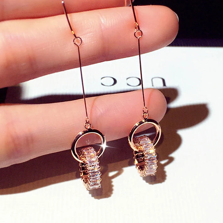 Micro Inlaid Round Zircon Earring