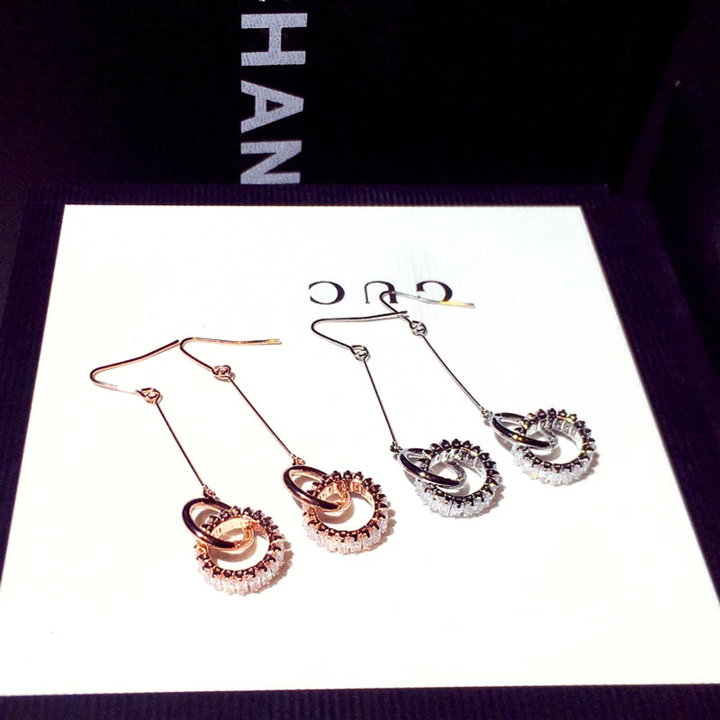 Micro Inlaid Round Zircon Earring