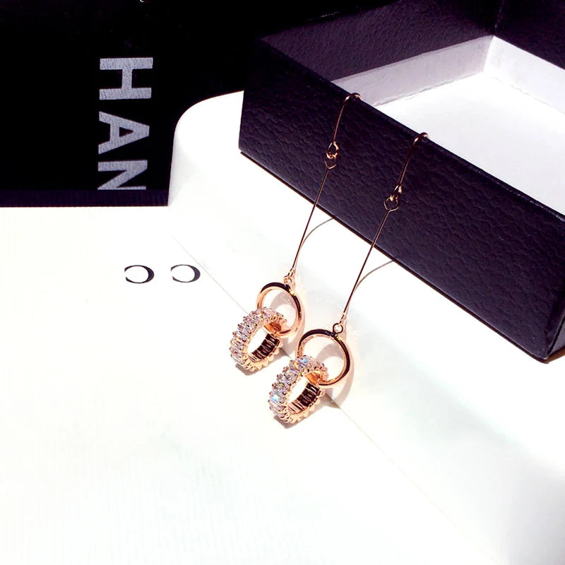 Micro Inlaid Round Zircon Earring