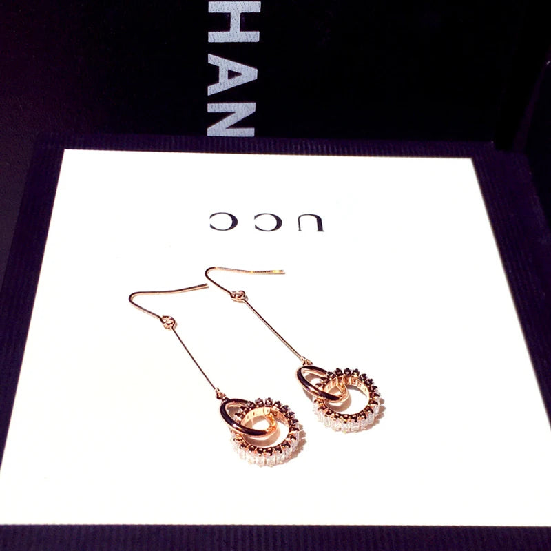 Micro Inlaid Round Zircon Earring