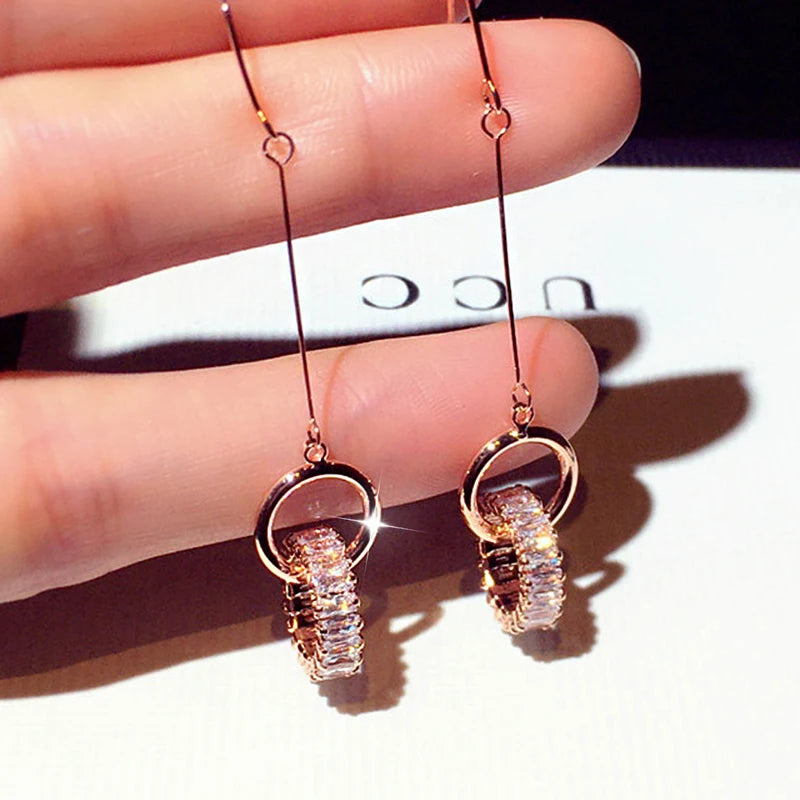 Micro Inlaid Round Zircon Earring